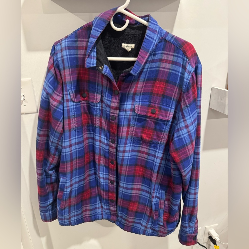 Llbean fleece lined flannel